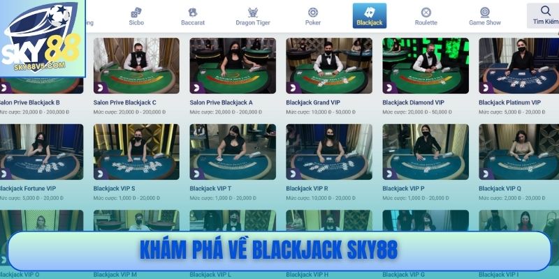 Blackjack Sky88 - Luật Chơi 21 Điểm Chuẩn Casino Live 2 Khám phá về Blackjack Sky88