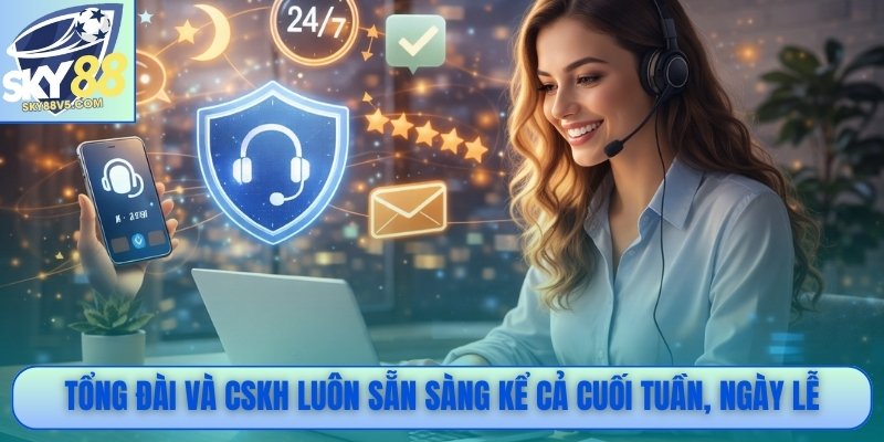 Sky88 – Nhà cái Uy Tín Hàng Đầu Trải Nghiểm Cá Cược Đẳng Cấp 9 Tổng đài và CSKH luôn sẵn sàng kể cả cuối tuần, ngày lễ